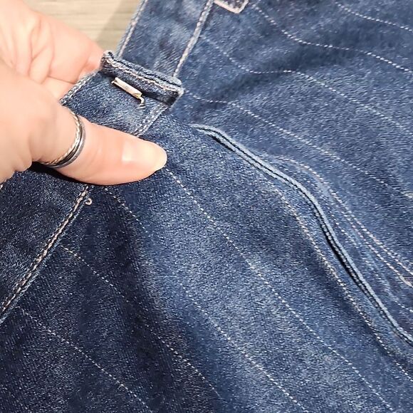 Vintage Carolina Blues Maxi Pin Striped Denim Skirt - Picture 3 of 6
